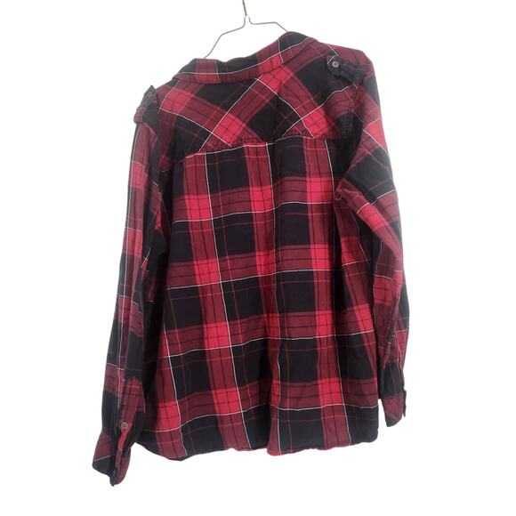 Torrid Red and Black Plaid Button Down Long Sleeve Top Womens Plus Size 2X Fall - Picture 2 of 4